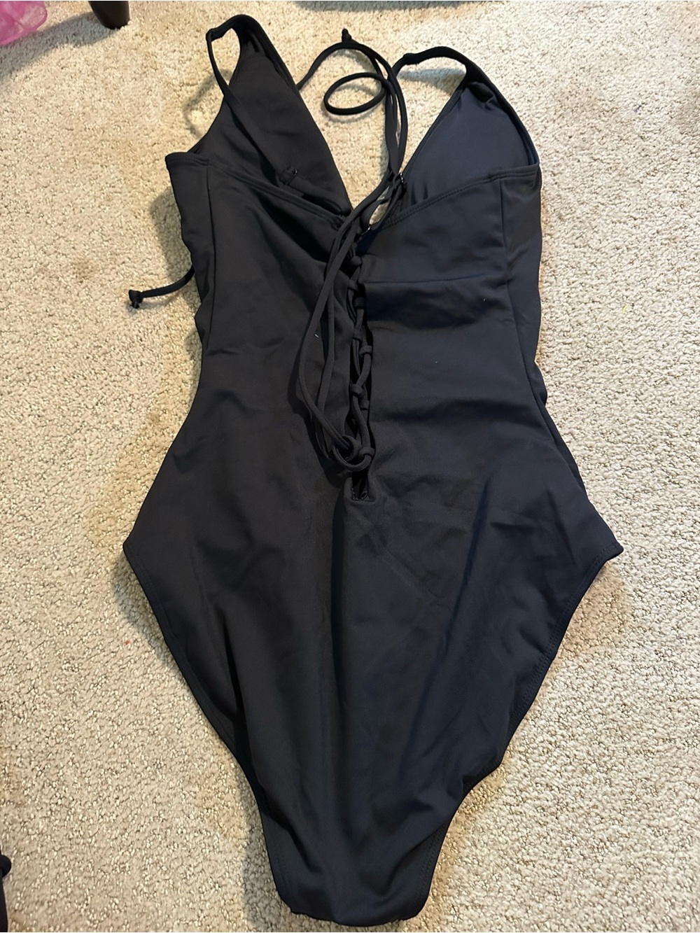 NWT TA3 Plungey one piece swimsuit black extra medium short - Picture 3 of 4